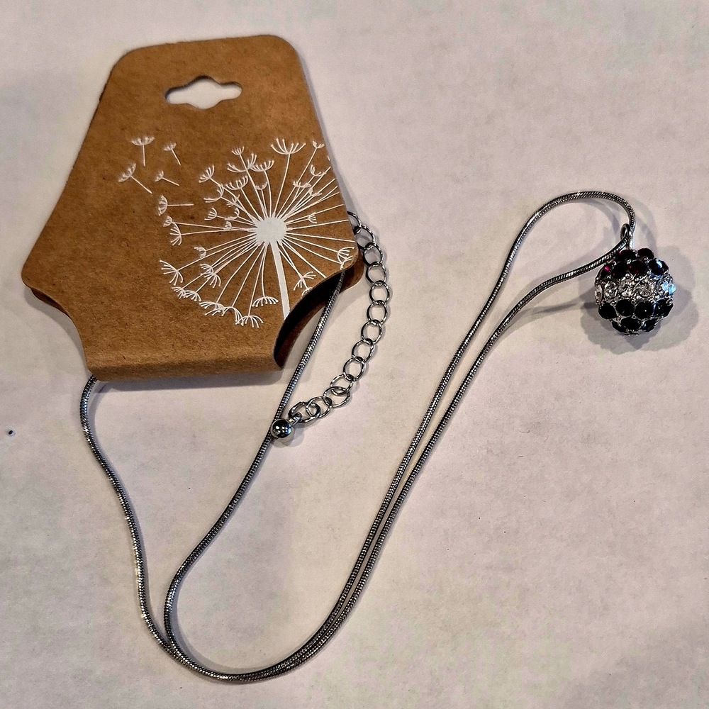 Silver Necklace with Red and White Pendant